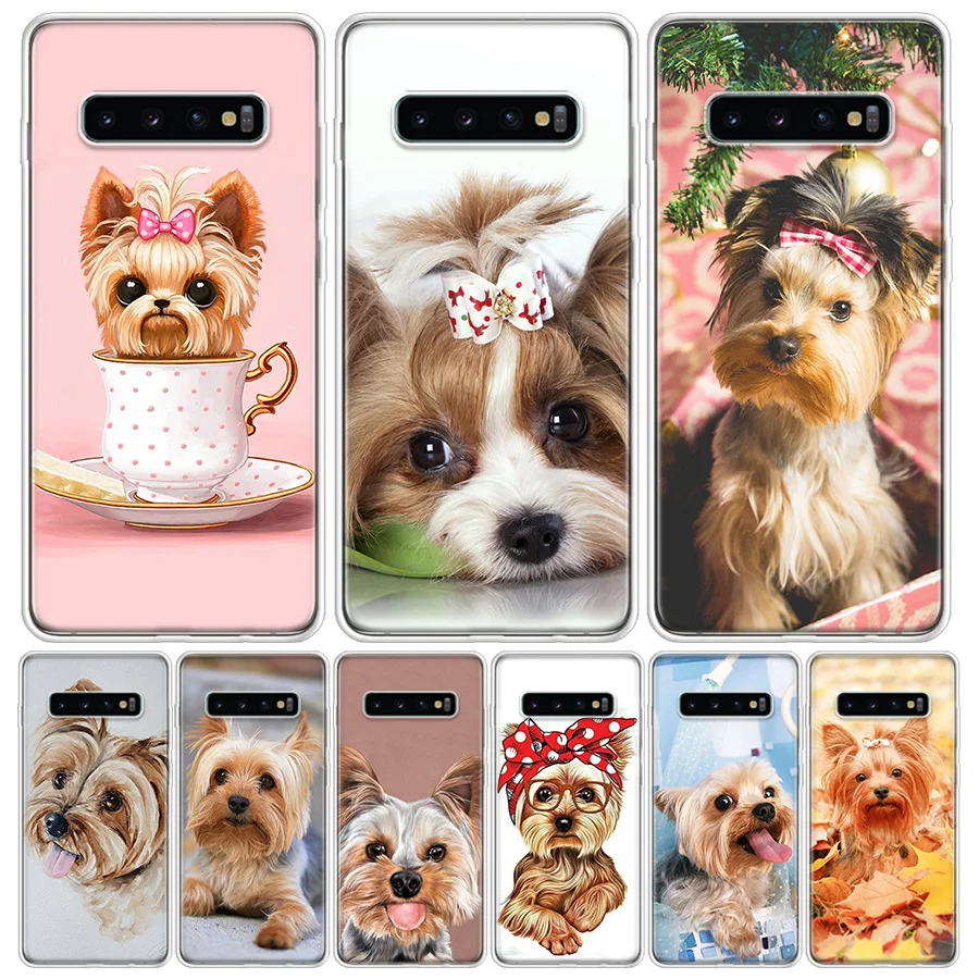 Yorkshire Terrier Dog Puppy Silicon Call Phone Case For Samsung Galaxy S23 S24 Ultra S21 S20 FE S22 S10 Plus S10E S9 S8 + Cover