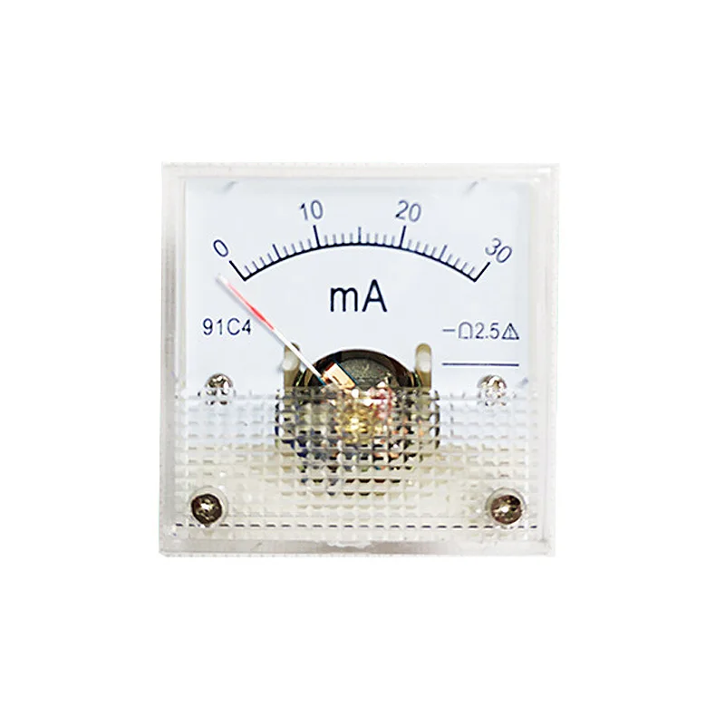 91C4-mA Pointer Type DC Milliamp Meter 20mA 30mA 50mA 100mA 200mA 300mA 500mA 45*45mm