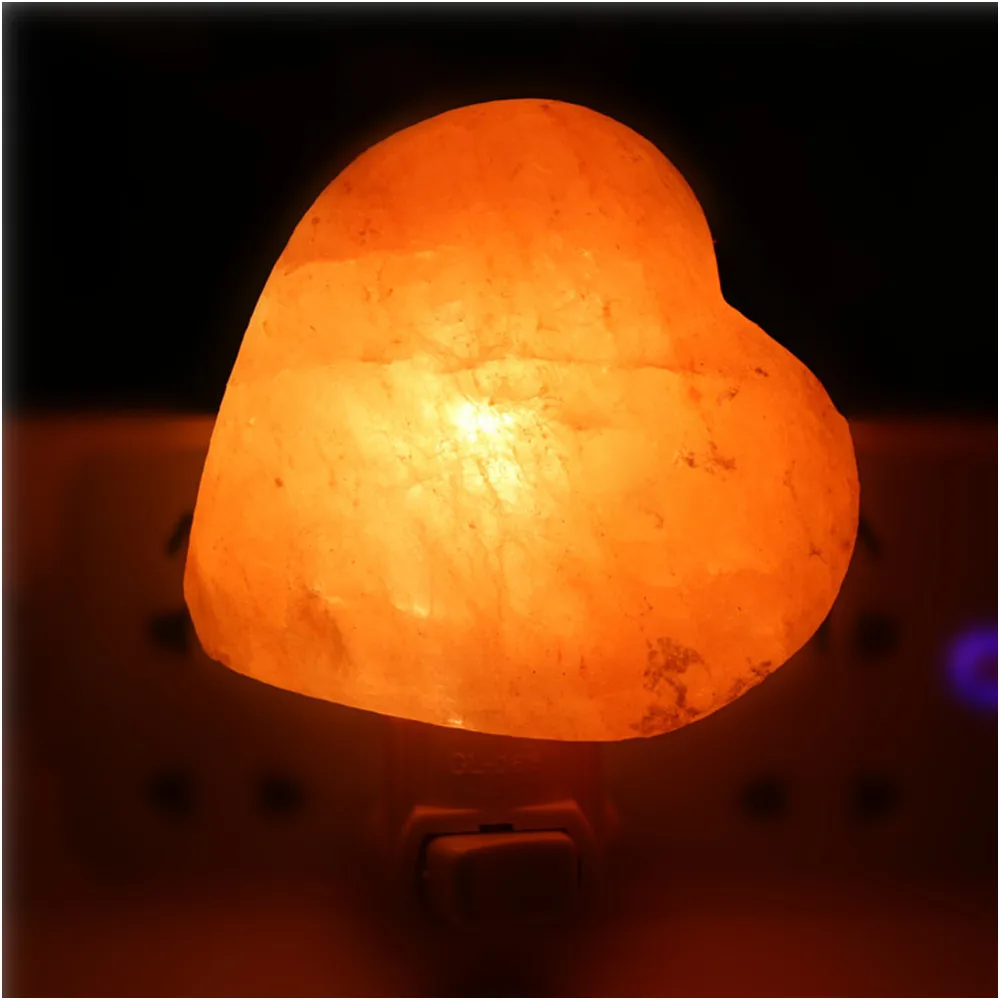 Himalayan Natural Salt Lamp Warm White LED Crystal Hand Carved Night Light Home Decor EU/UK/US/AU Plug Air Purifying