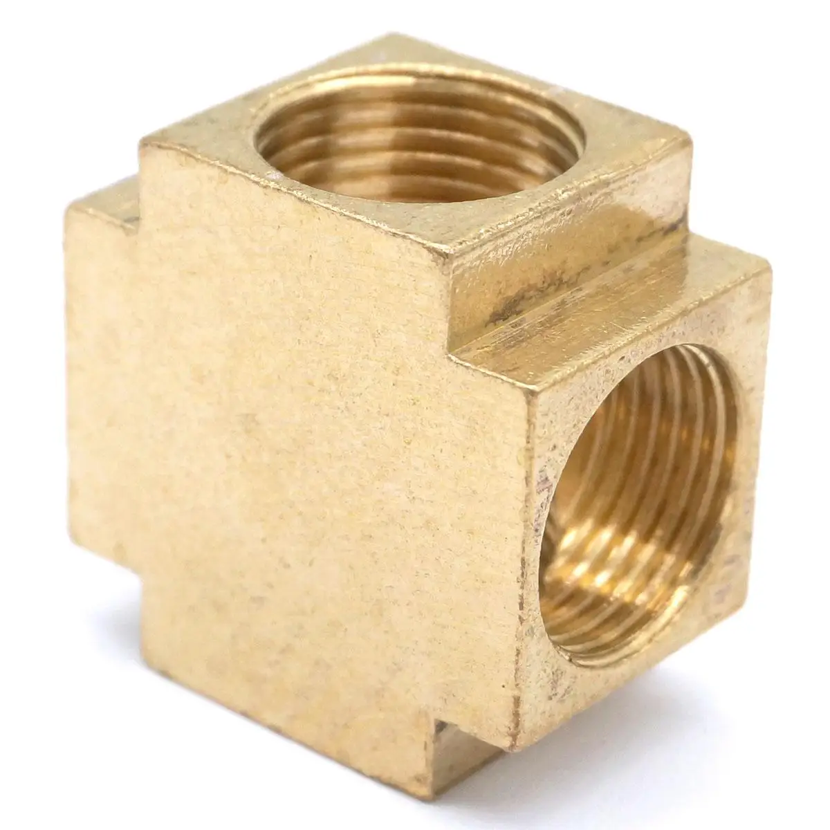 Cross 4 Way Brass Pipe fitting Equal Female Connector 3/8" BSP Thread For Grease System hydraulic system