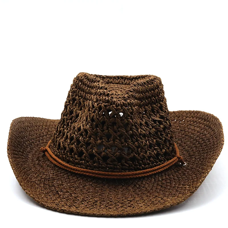 Western Cowboy Hat Men Panama Outdoor 2021 Summer Beach Cap Women Sombrero Vaquero Hombre Chapeu Wide brim Men\'s Straw Sun Hat