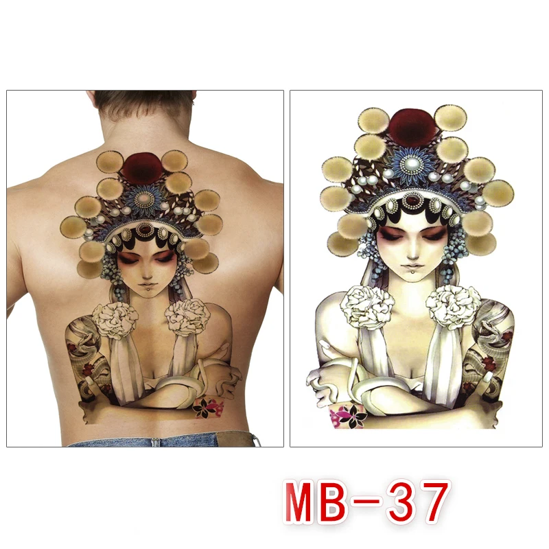 Waterproof temporary men tattoos tattoo full back large tatoo fake dragon girl tattoo body art sticker sexy decals transferable