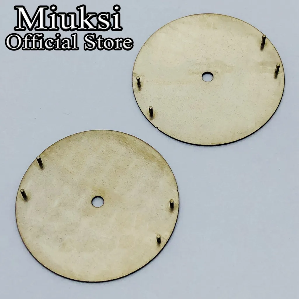 Miuksi 28.5mm black watch dial fit NH35 NH36 movement fit 3 o\'clock crown 3.8 o\'clock crown