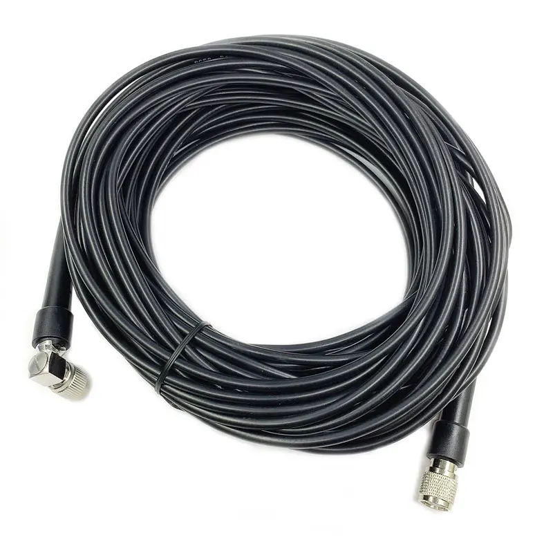 20M 90 Degree TNC to TNC Male Connector Cable for Trimble Antenna Port Black