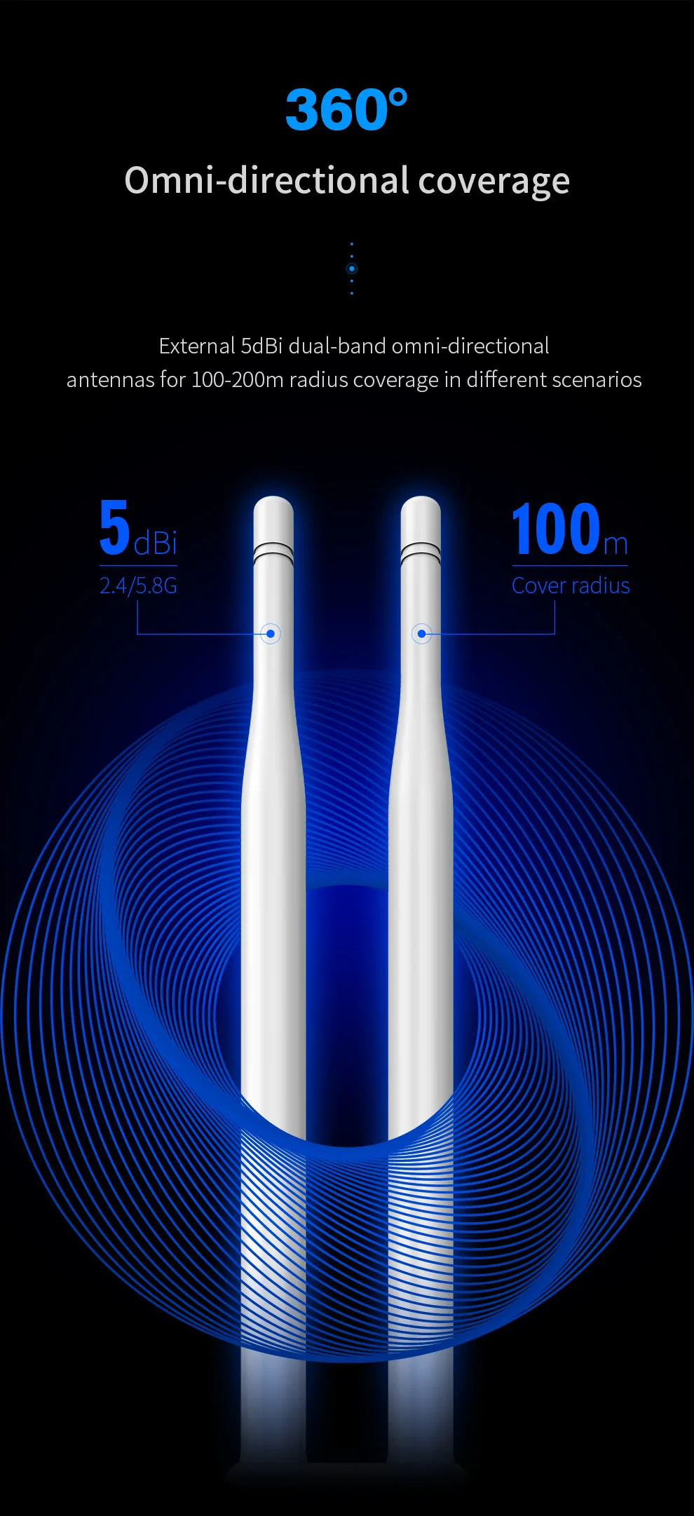 1200Mbps 옥외 무선 접근 지점 장거리 적용 범위 증량제 WiFi Nanostation