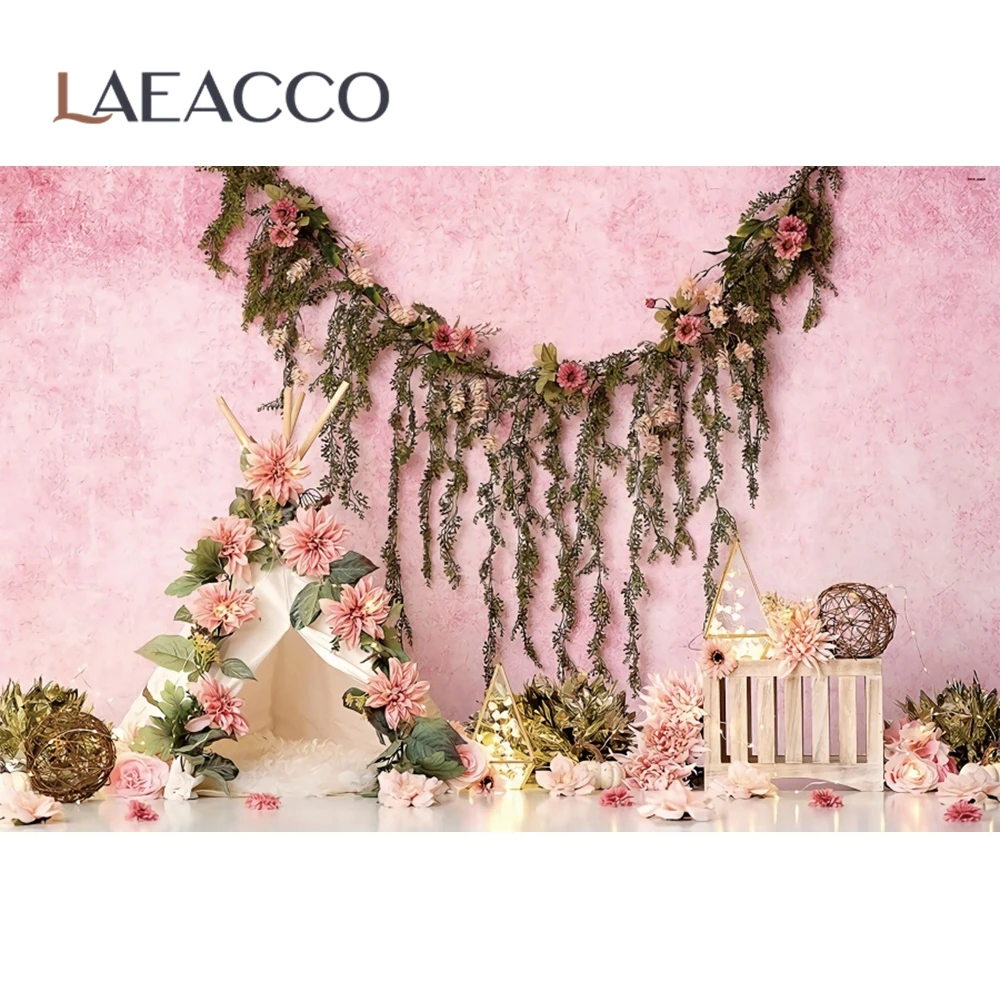 Sinh nhật Phông Nền Hồng Bóng Xám Tường Vàng Sáng Bóng Bóng Đèn Cho Bé Yêu Đảng Chụp Ảnh Chân Dung Nền Photocall Studio Chụp Ảnh