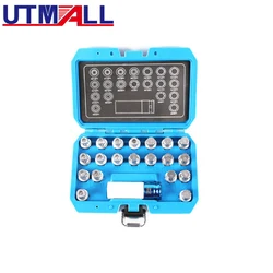 UTMALL Steel 21pcs Locking Wheel Nut Screw Lock Socket Key Master Tamper Proof Kit Set For BMW Car Repair Tool Set