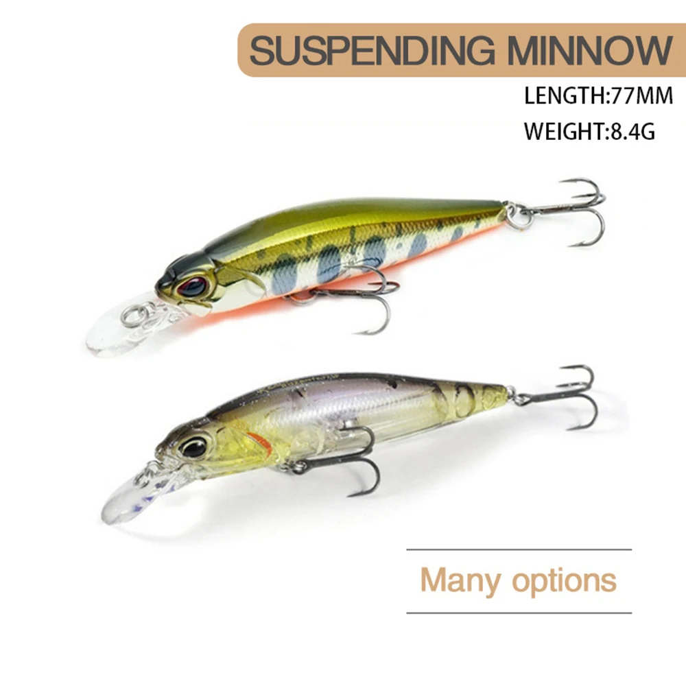 7.7cm 8.4g Fishing Lure Minnow Wobbler Lure Rozante 77SP Long Cast Suspending Jerkbait Swimbait Artificial Hard Bait Bass Bait