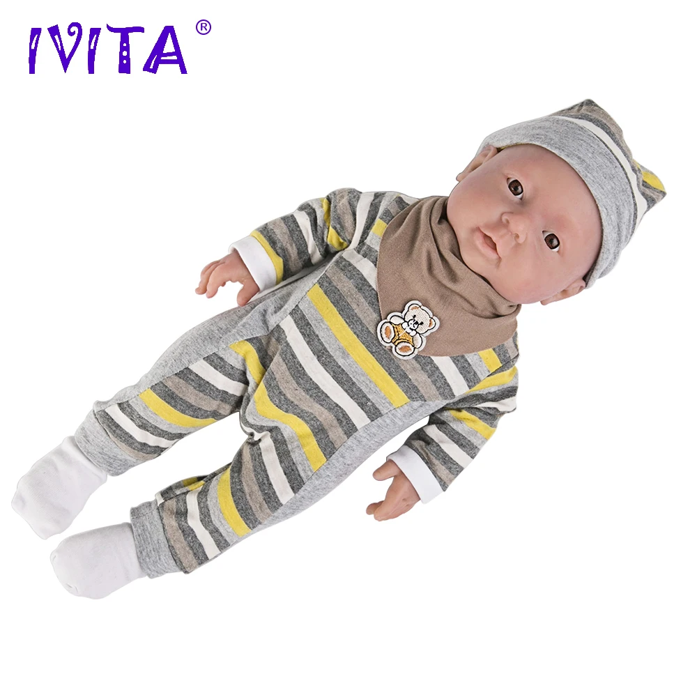 

[Shipping from US & CN] Original IVITA 41cm 2kg Boy Eyes Opened Silicone Reborn Alive Dolls Baby Realistic Babies Kids toys