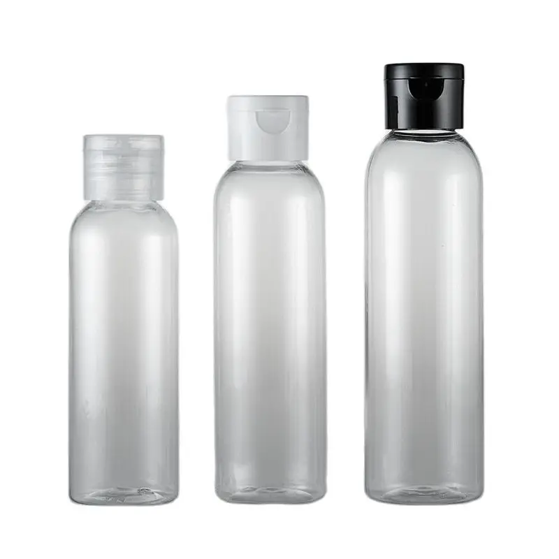 120ML 150ML 200ML X 30 botellas vacías de plástico con tapa abatible, contenedores redondos de PET para jabón líquido, champú desmaquillante