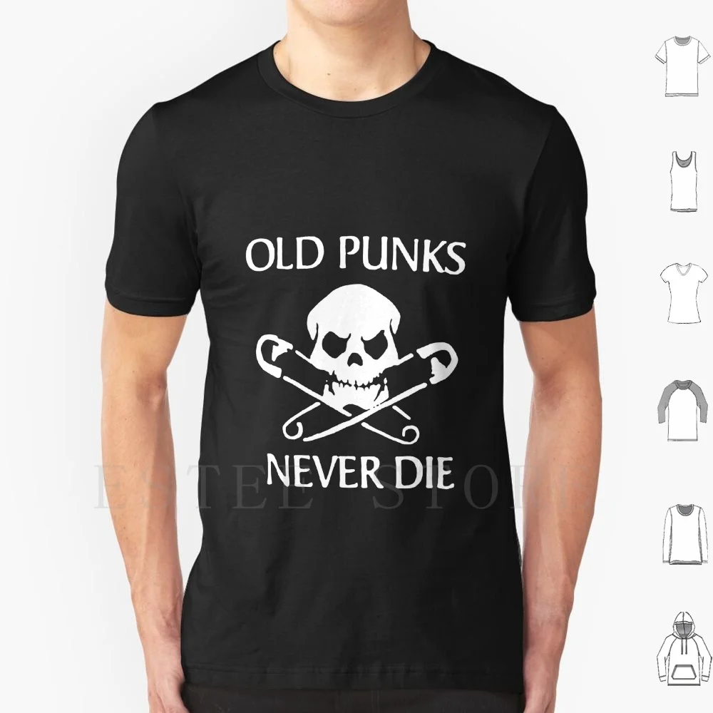 Old Punks Never Die T Shirt Print Cotton Old Punks Punk Metal Metalhead Headbanger Punx Hardcore Underground Hardrock Rosetatoo