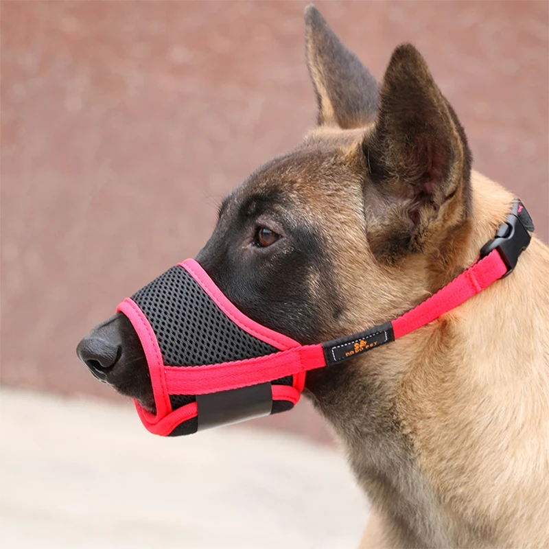 Pet Dog NO Bite Adjustable Mask Breathable Bark Bite Mesh Mouth Muzzle Grooming Anti Stop Chewing Anti Bark anti Bite  S-XXL