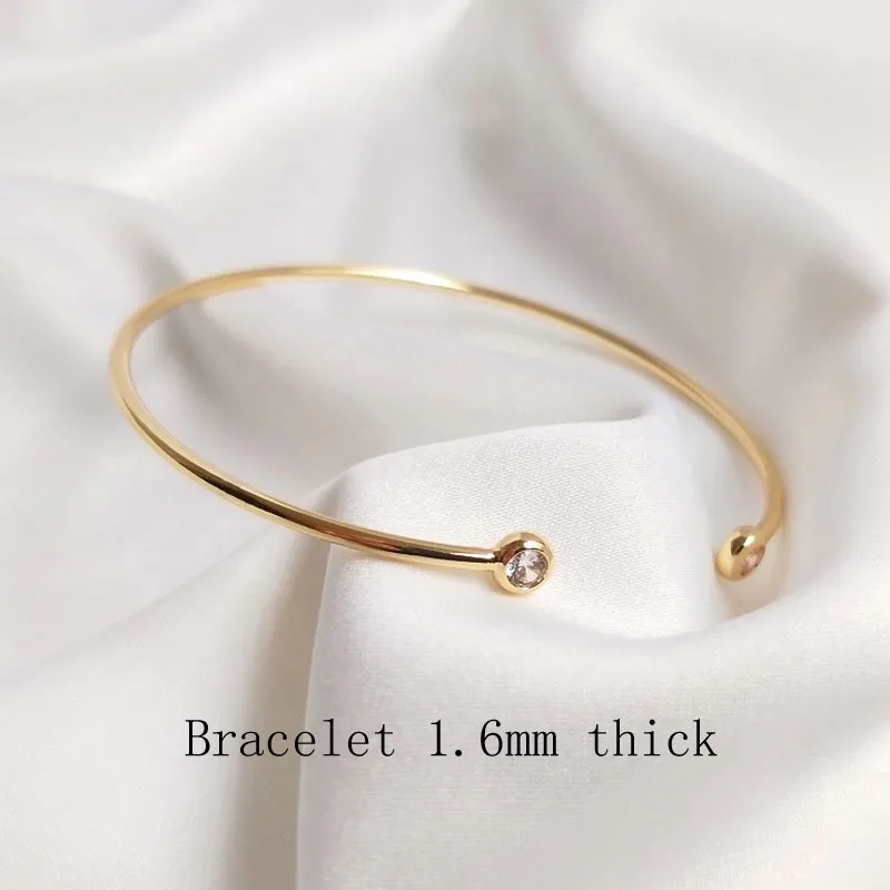 2PCS Korean Bracelets for Women Valentines Day Gift with Zircon Gold Plated Charms for Jewelry Making DIY Brass Accessories