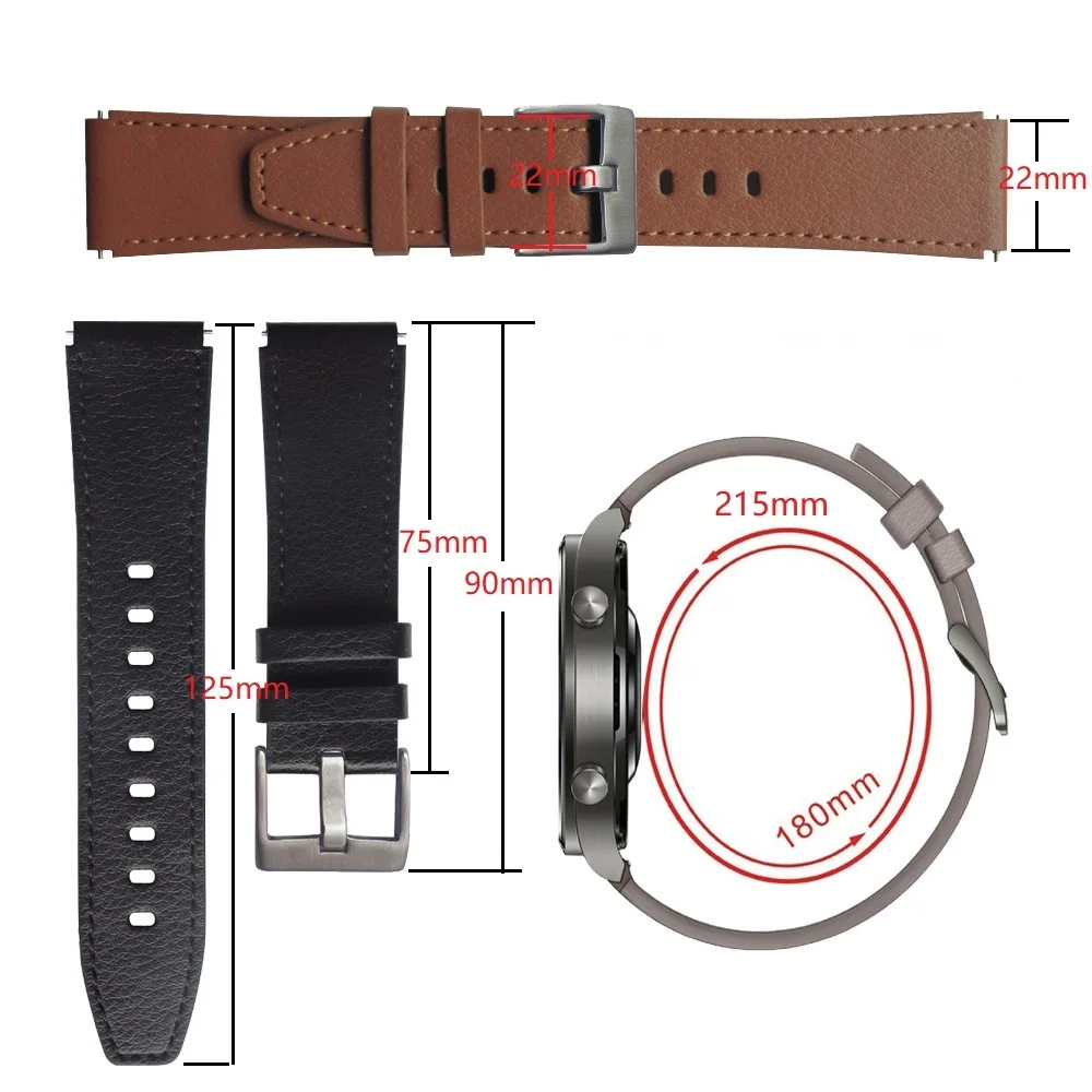 Leather Bracelet For Amazfit GTR 3 Pro Wrist Strap 22mm Smart Watch Band For Amazfit GTR3 Pro/2/2e/47mm/Stratos 2s 3 Watchband