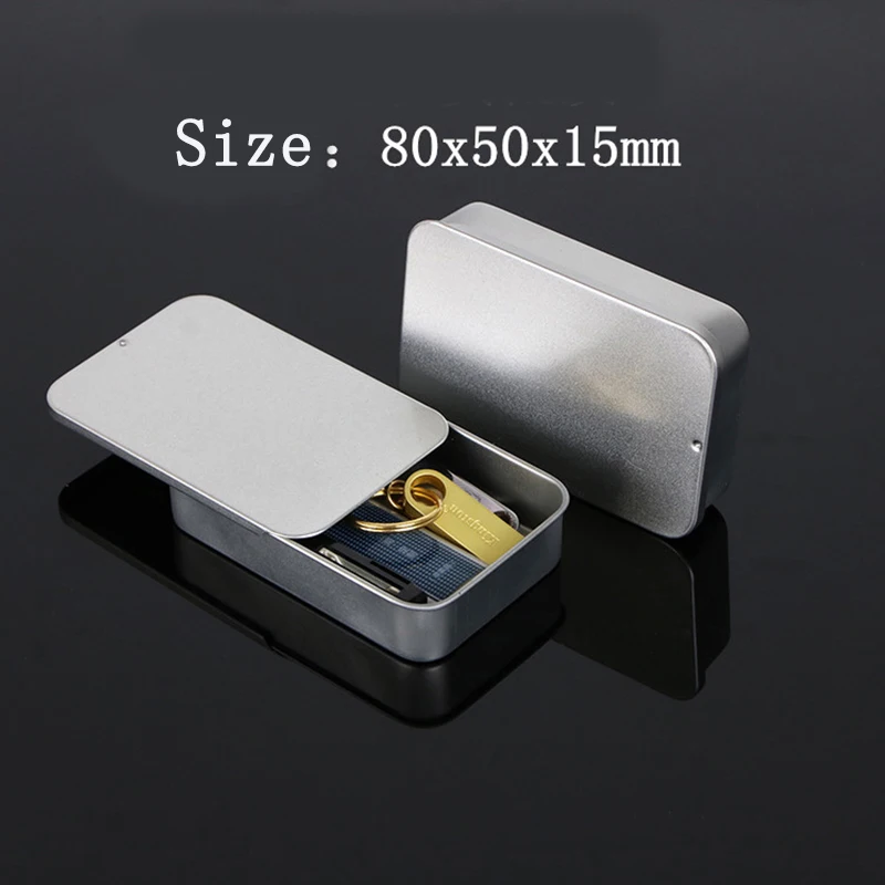 Small Metal Tinplate Jewelry Box Slide Jewelry Earring Neckacle Rings Candy Coin Key Organizer Christmas Gift Packaging Case