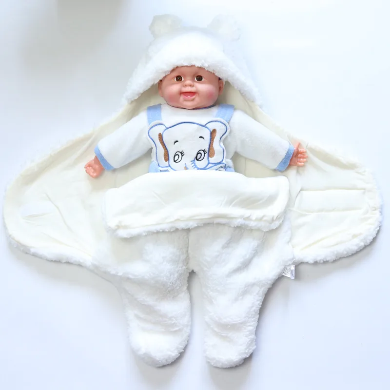 

Anti-kick Baby Sleeping Bag Onepiece Soft Warm Fluffy Fleece and Cotton Swaddling Clothes Newborn Bed Quilt Baby Blanket 0-6M