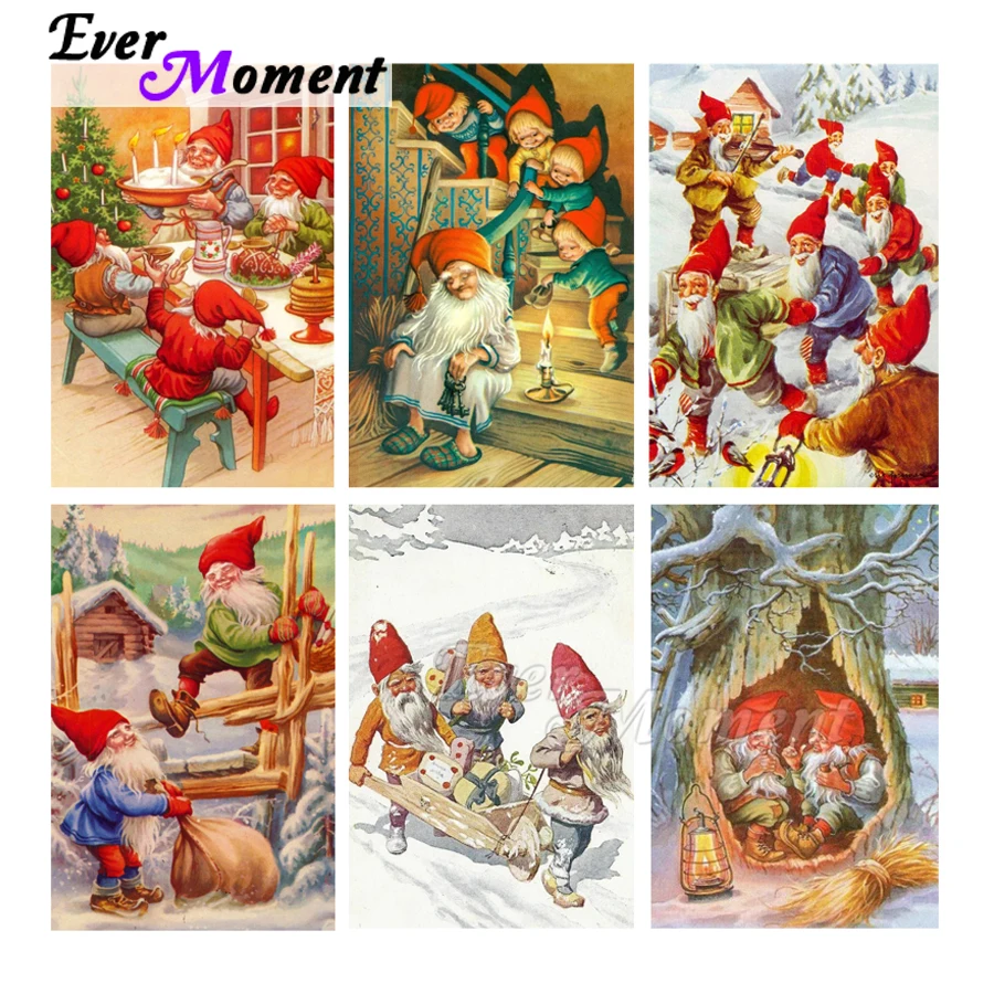 

Ever Moment Diamond Art Painting Kit Christmas Santa Claus 5D Full Square Round Stones Diamond Craft Beadwork Home Decor ASF2303