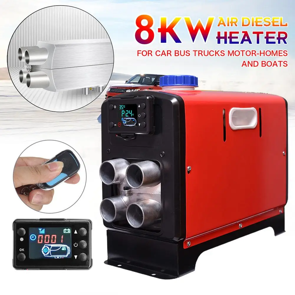 Fast Heating Defroster Auto Heater 12V 8KW 4-hole Parking Heater Integrated Car Diesel Fuel Heater Portable Winter Warmer