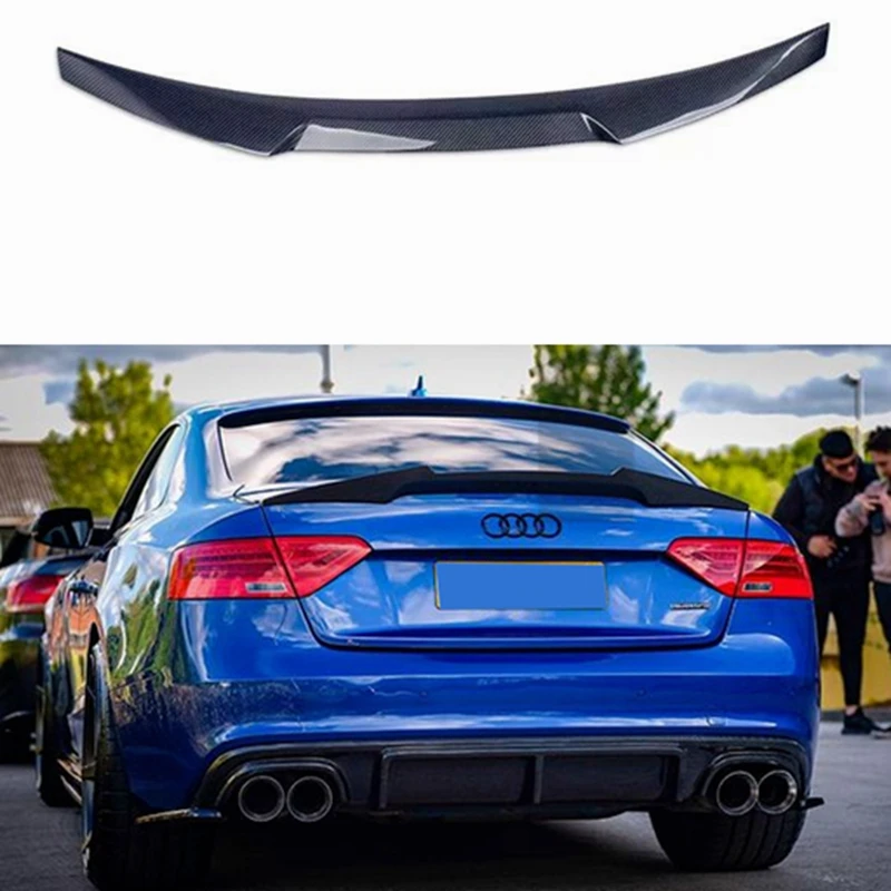 

M4 style carbon fiber spoiler rear bumper trunk lip 2009-2016 for Audi A5 4-door 2 door rear boot spoiler splitter