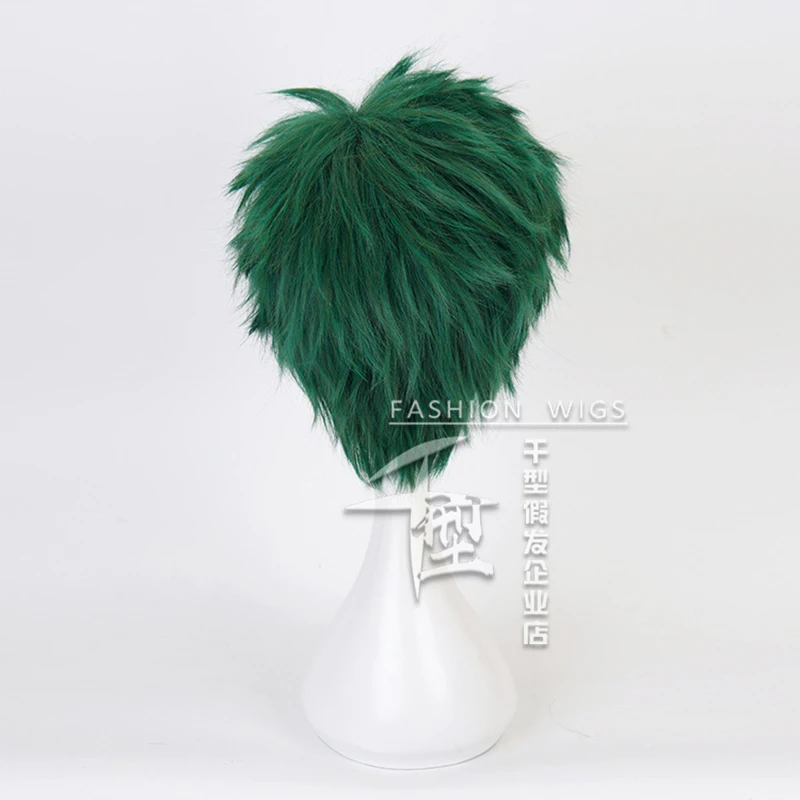 Peluca trenzada de cabello sintético para hombre y mujer, cabellera corta de trébol Trey, color verde, resistente al calor, ideal para disfraz de Cosplay y fiesta, incluye gorro