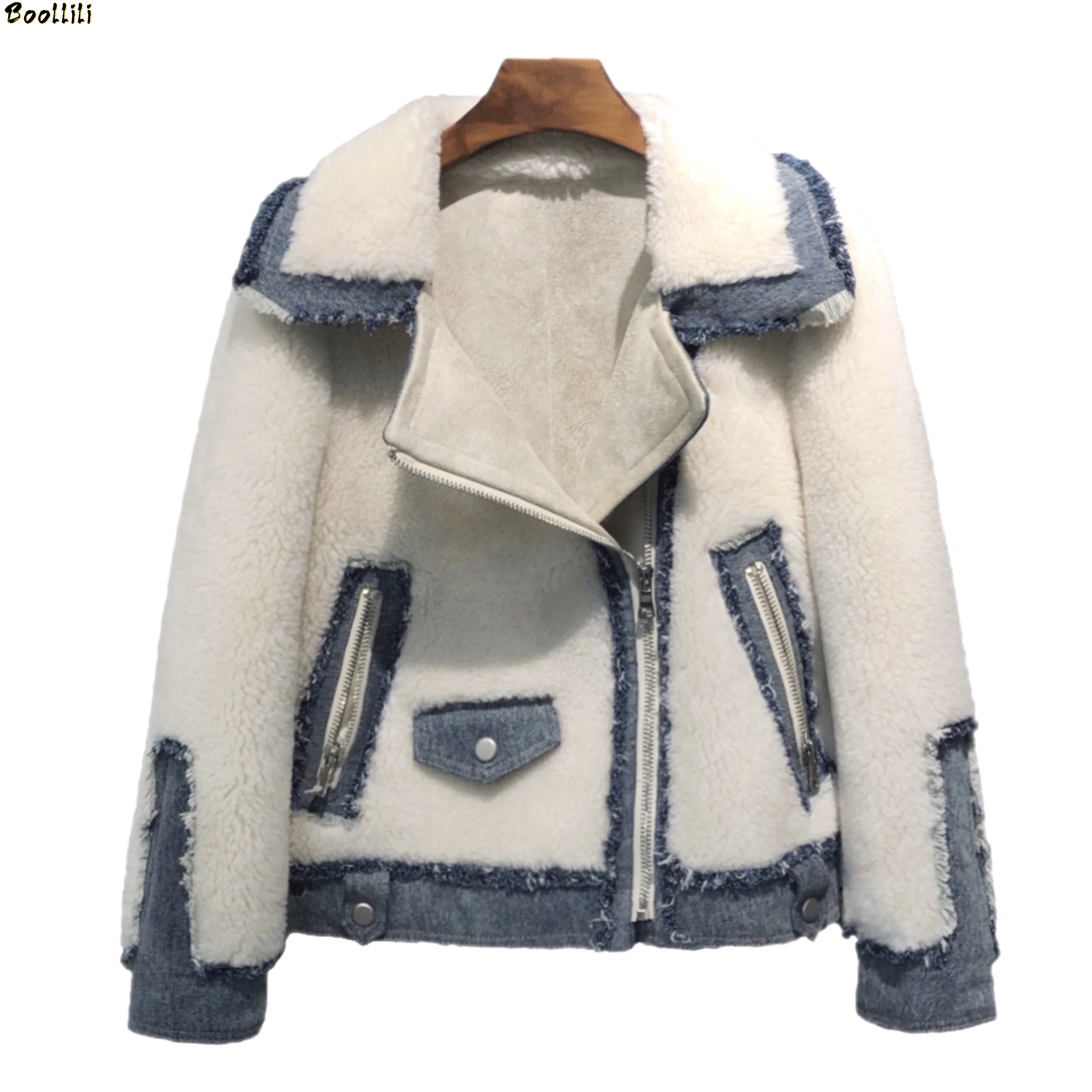 

Real Fur Boollili Coat 100% Wool Jacket Women Clothes 2023 Sheep Shearing Autumn Winter Coat Women Short Korean Fashion Fur Tops