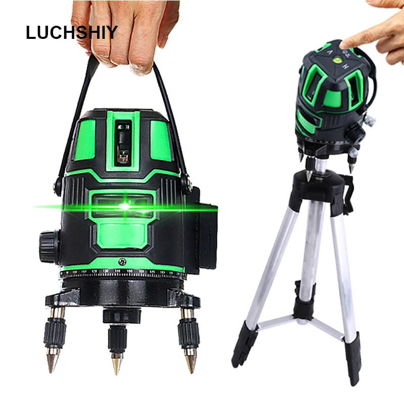 Laser Level Horizontal Vertical Cross Green Line 360 Rotary 2/3/5 Lines Self-leveling Laser Level High Visibility Measuring Tool