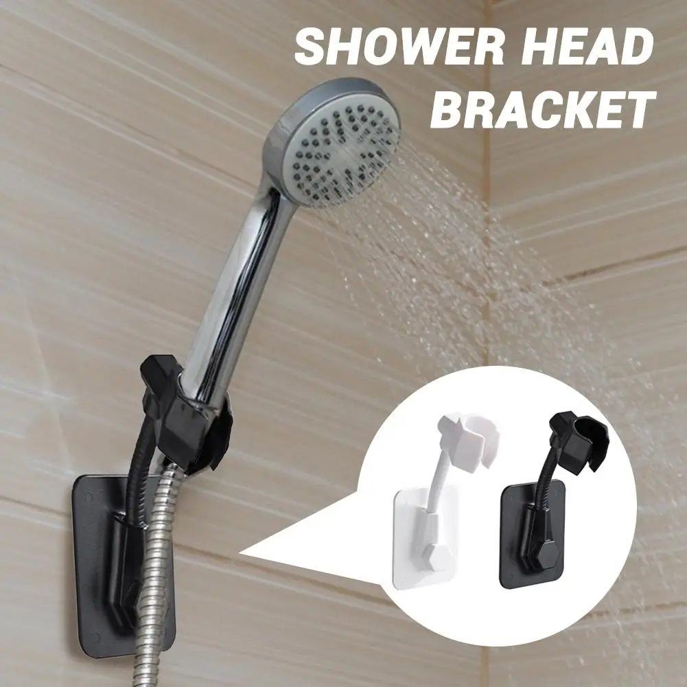 Bathroom Self Adhesive Shower Adjustable Head Bracket Shower Head Fixing Stand Holder Wall Mounted Sprinkler Shower Head Rack