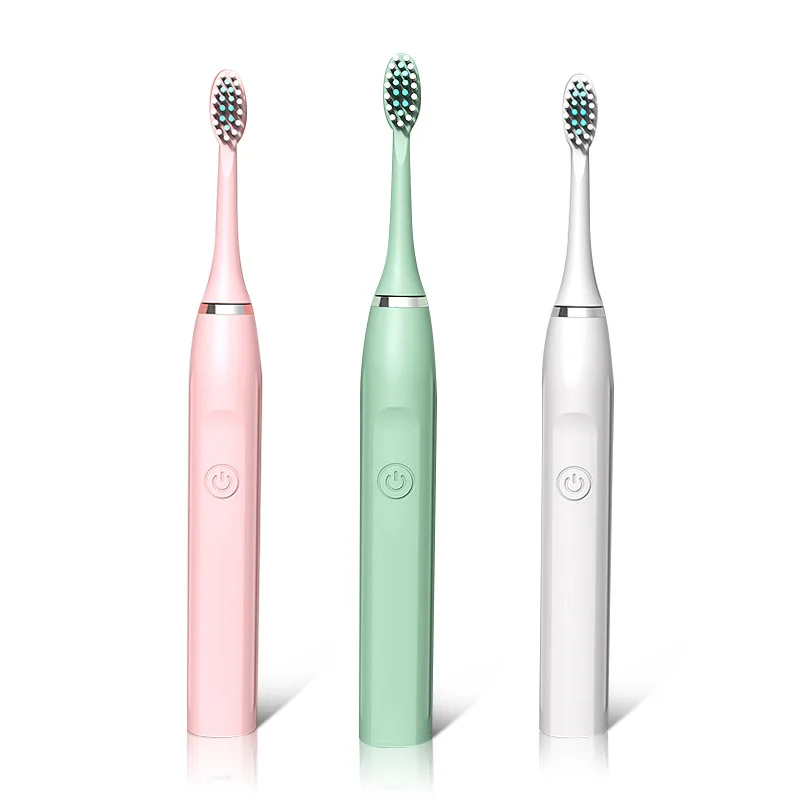 

Free shipping 3 brush heads Electric Toothbrush Adult Sonic Smart Toothbrush Soft Hair Battery