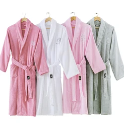 Men's Bathrobe Cotton Long Warm Bathrobe Thick Soft Winter Bath Robe Mens Dressing Gown Kimono Robes Male Bridesmaid Bathrobes