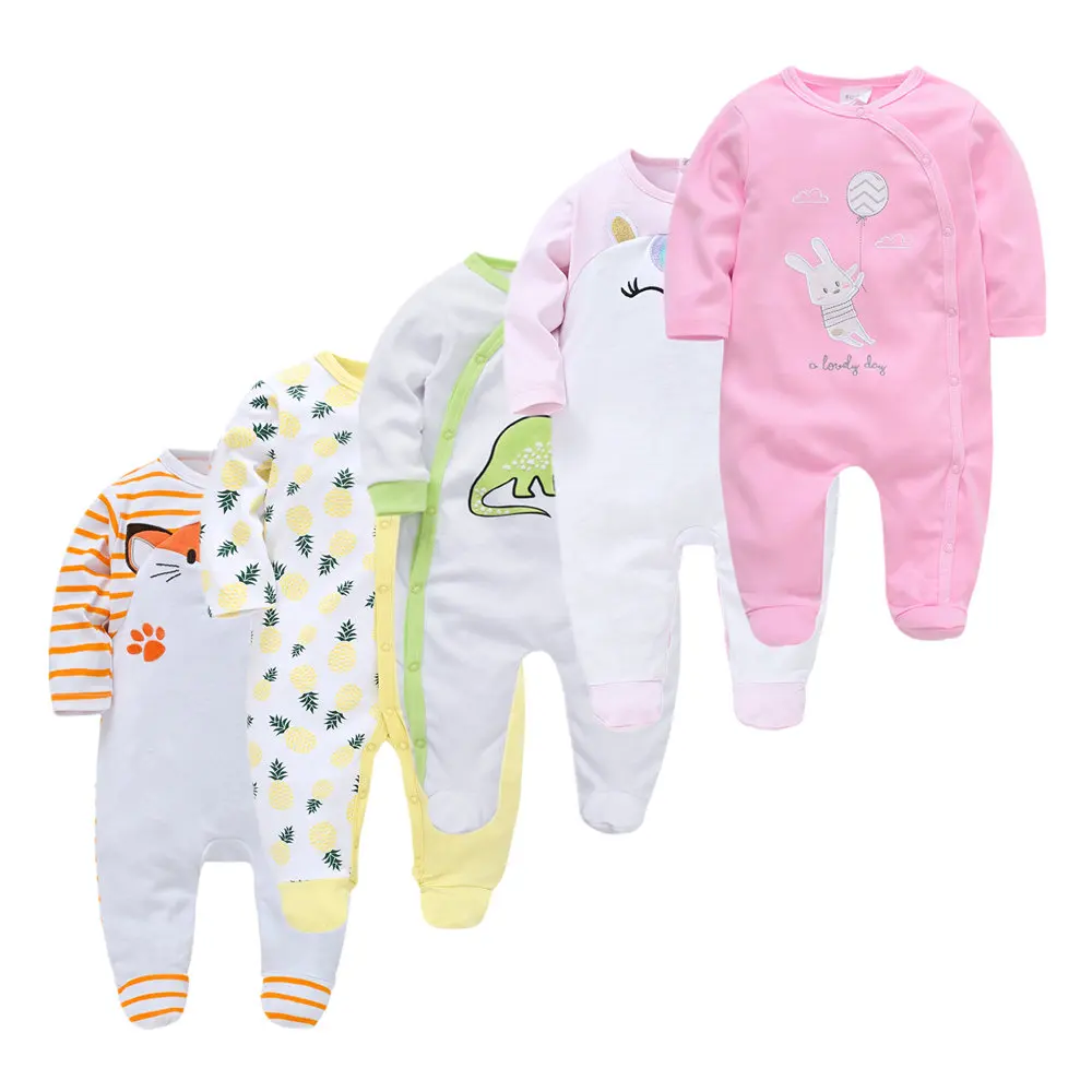 1pcs 3pcs 5pcs Baby Girl Boy Pijamas bebe fille Cotton Sleepsuits Breathable Soft ropa bebe Newborn Sleepers Baby Pjiamas