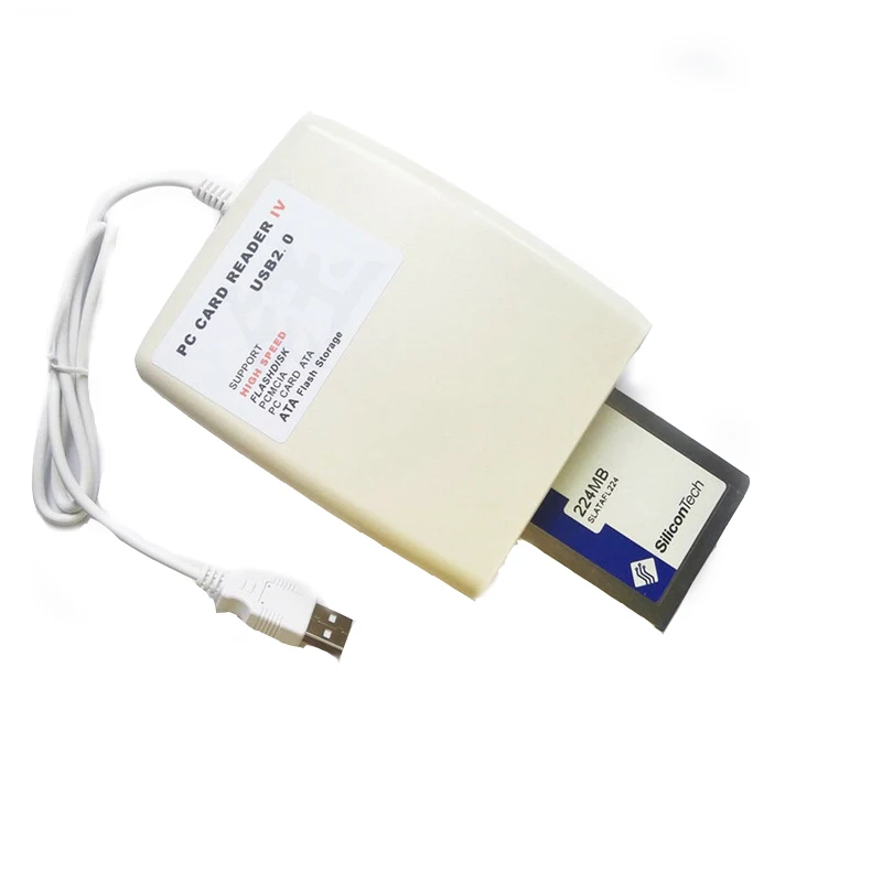Lector de tarjetas USB 2,0 para PC, soporte para Flashdisk PCMCIA, almacenamiento Flash ATA, adaptador de tarjeta CI, adaptador USB 2,0 a PCMCIA