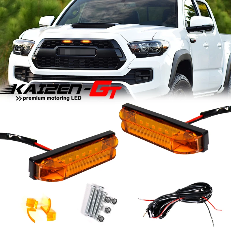 

Amber/White LED Car Front Center Grille Light assemblies with Wiring Harness Kit For 2012-up Toyota Tacoma Parking/Driving Light