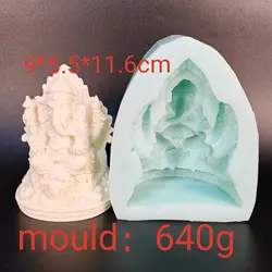 PRZY Mold Silicone Indian God Elephant Trunk God 2D Handmade Soap Candle Mould DIY Silicone Soap Resin Clay Baking Tools