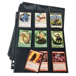 20 Pages, 360 Pockets, Side Loading Black Color Card Album Page/Binder Protector Mtg TCG Yu-Gi-Oh Card Binder Pages