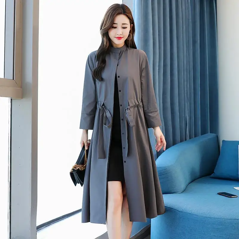 

2023 New Spring Autumn Windbreaker Jacket Women Fashion Loose Middle Aged Trench Coat Female Casual Overcoat Ladies Tops R1306