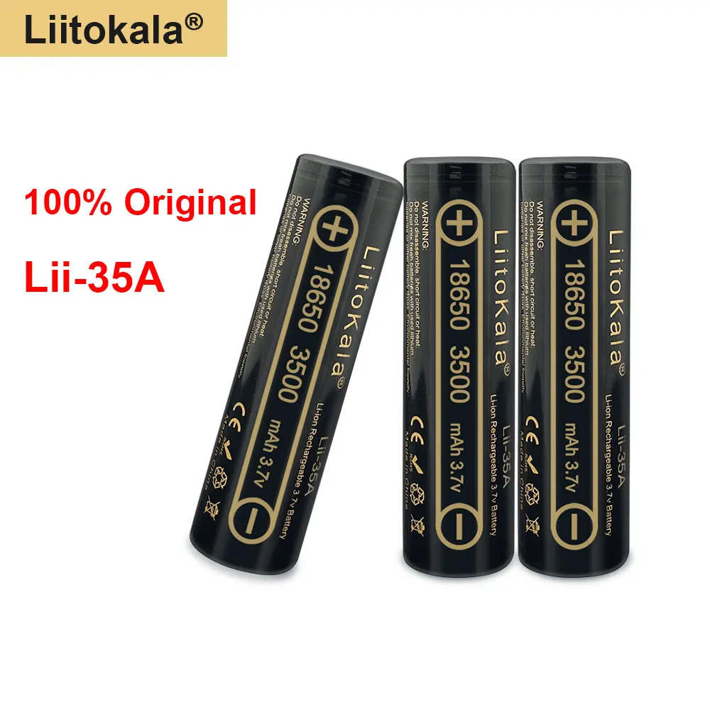 Liitokala 18650 3.7V 3500mAh Rechargeable Battery for Flashlight Small Fan Headlight Solar Street Light 100% Original Batteries