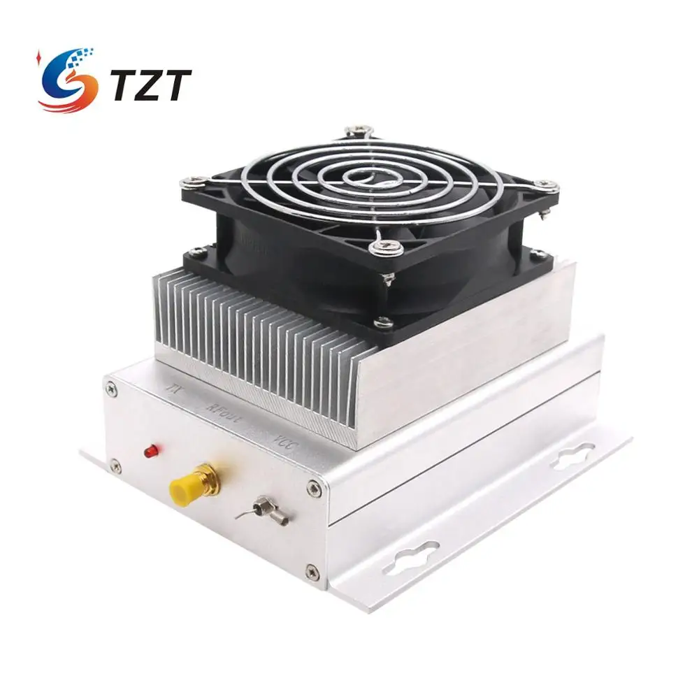 TZT HF Radio Power Amplifier UHF 400-470MHZ 433MHZ 80W for Wakie Talkie Ham Radio Interphone + Heatsink + Fan