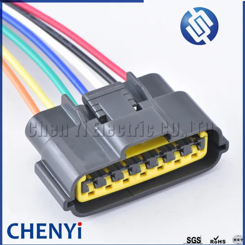 Imagen 1 del producto Cable eléctrico de carcasa de plástico hembra para Nissan, conector impermeable automotriz de 7 pines, 15cm, 18awg, 6098-0148, 1 Juego
