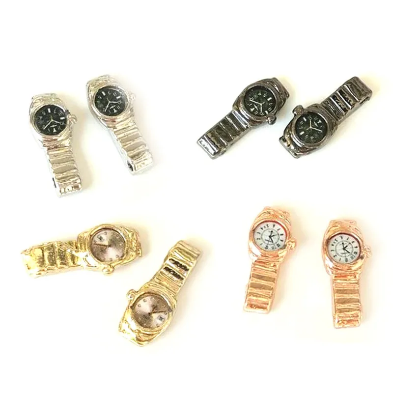 1pcs Mini Furniture Toy Multiple Colour 1:12 Scale Miniature Watch For Dollhouse Decor Accessories