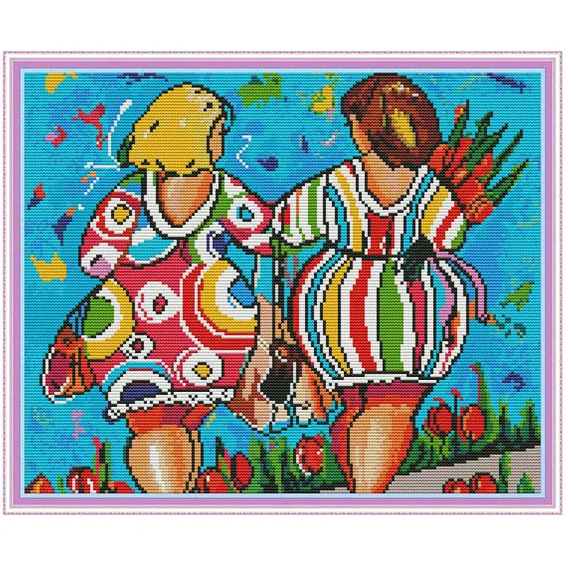 Enjoy Life Patterns counted Cross Stitch 11CT 14CT 16CT Cross Stitch Set Wholesale DIY Cross-stitch Kit Embroidery Needlework