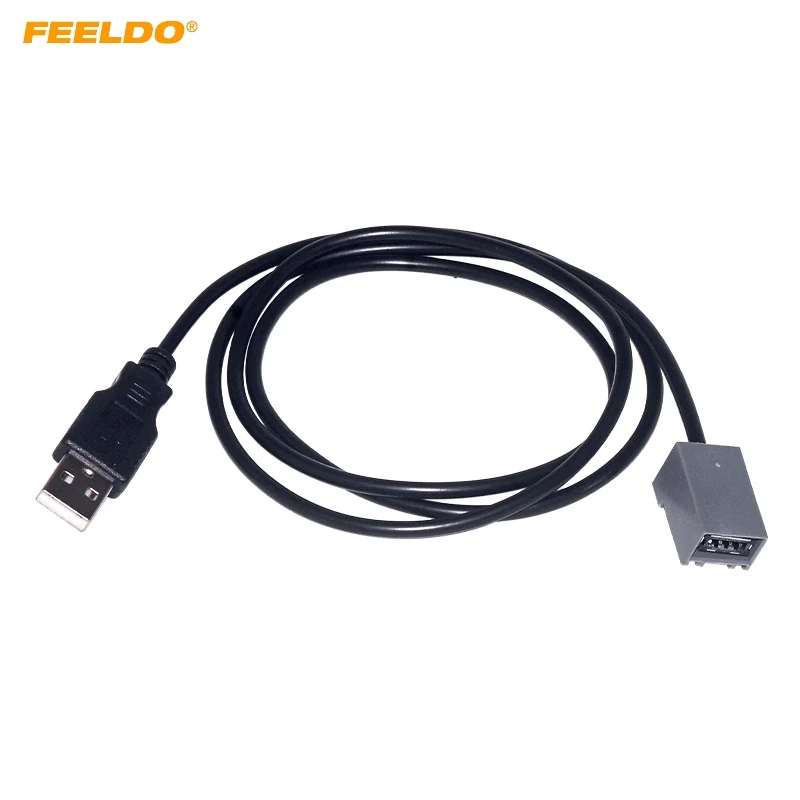 FEELDO Car Radio AUX Cable Female Port 2.0 USB Plug Audio Wire Adapter For Honda Civic/Accord/Odyssey Mitsubishi Lancer