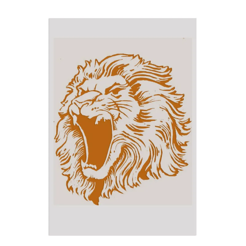 18*26 Lion Layering Stencils Painting template graffiti hand copied board hollowed out photo album graphic spray painting tool