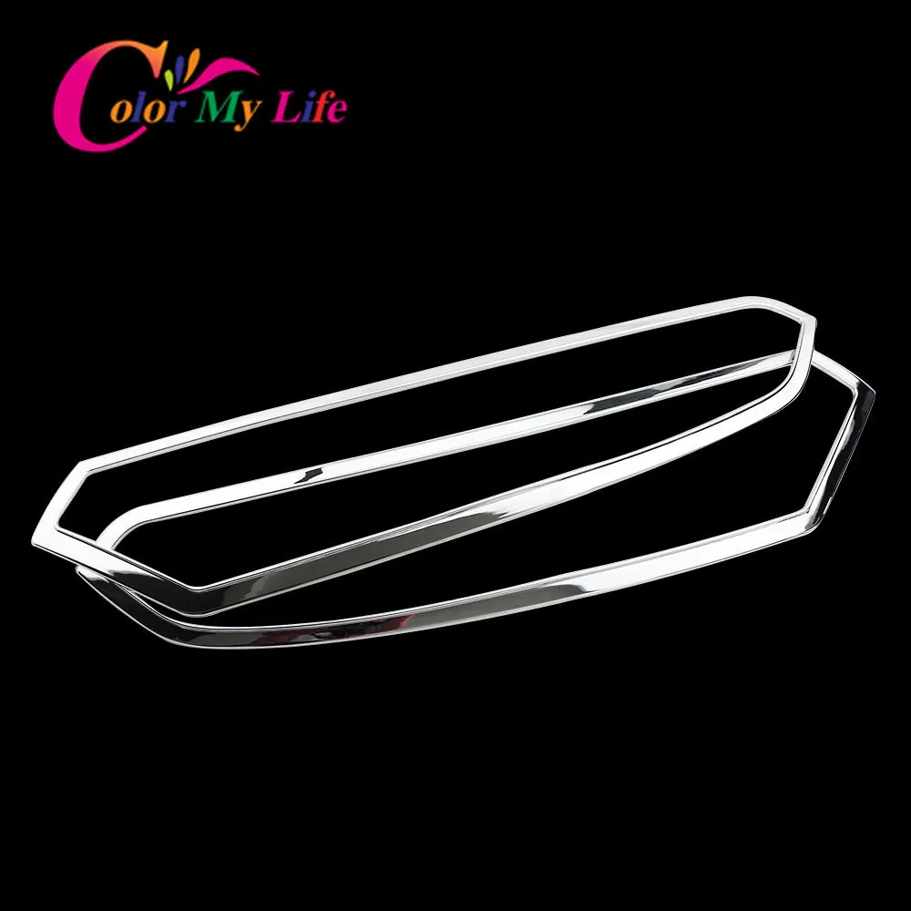 Color My Life Car Styling ABS Chrome Car Combination Headlamp Trim for Ford Ecosport 2013-2017 Front Headlight Lamp Cover