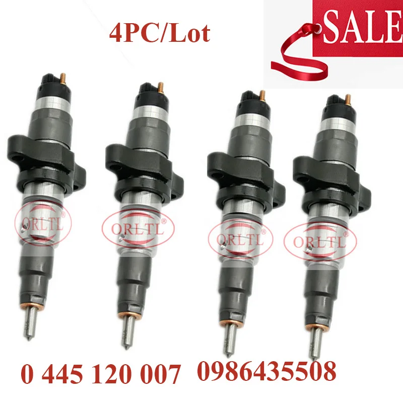 4pc ORLTL  0 445 120 007  0445120007 Diesel fuel injector 0 986 435 508  2830957 2830244 for B0SCH Agrale-Deutz  F0RD IVECO