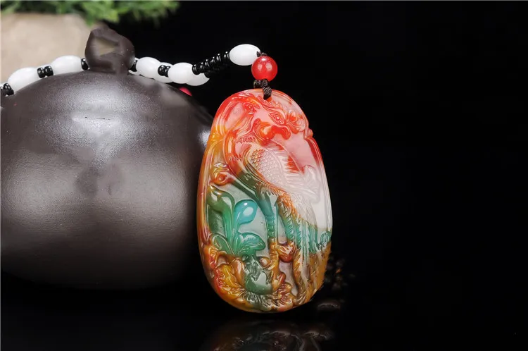 Hot Natuurlijke Kleur Tian Stone Phoenix Hanger Chinese Jadeite Sieraden Fashion Charm Reiki Fengshui Amulet Hand Gesneden