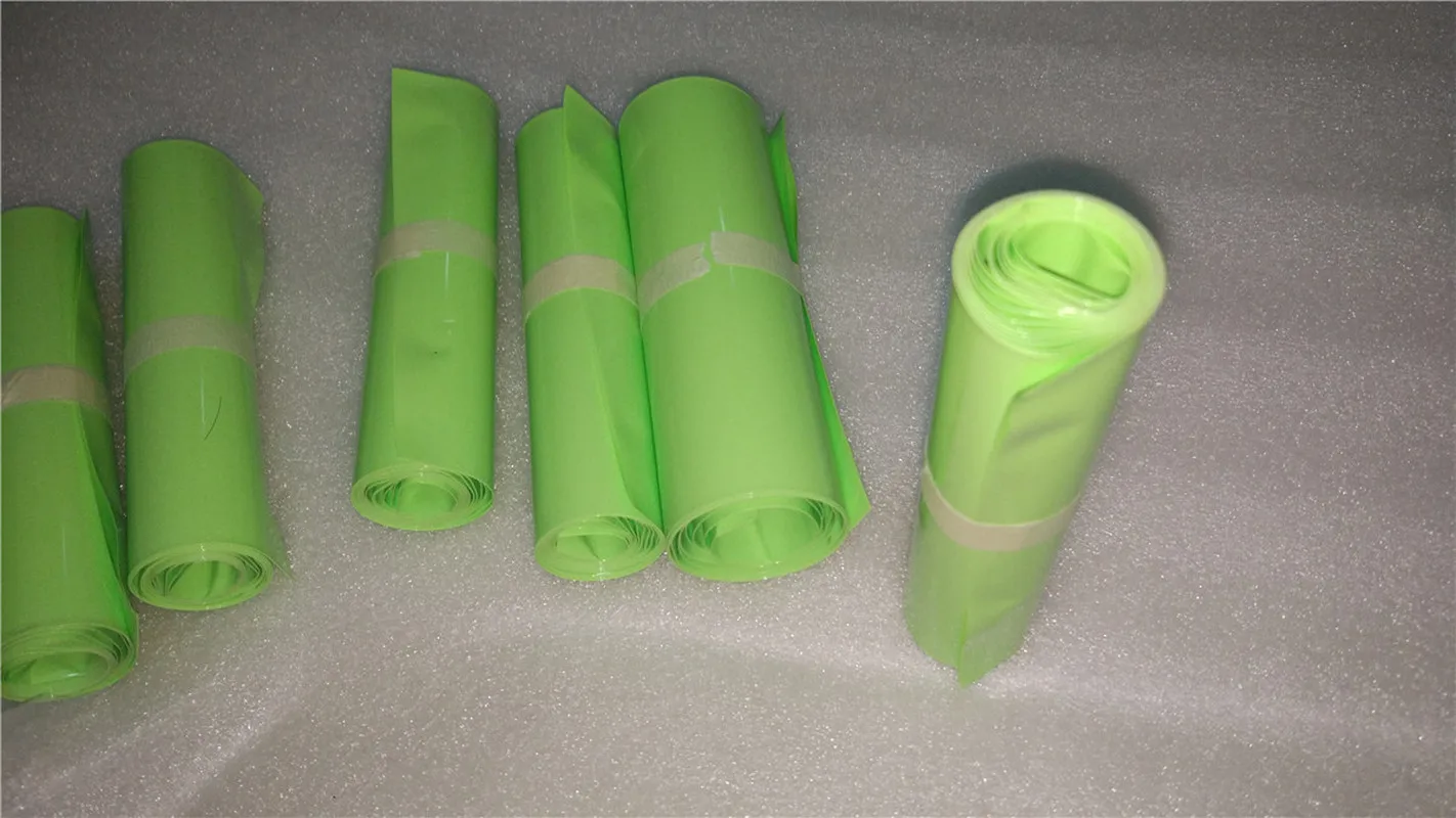 1m PVC Heat Shrink Tubing Electronic Insulation Materials Light Green For Lipo Battery Films 40/55/63/86/95/125mm Wide