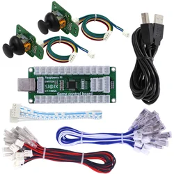 1 oyuncu arcade usb denetleyicisi USB sürücü kiti 3d Joystick kabloları ile MAME PC klavye kodlayıcı ahududu Pi için