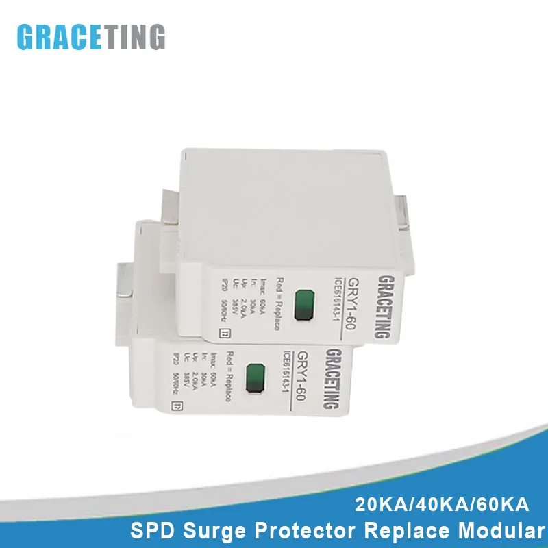 SPD Replace Modular AC 275V 385V 420V Replacement Inserts For Lightning Surge Protector Low-Voltage Arrester Protective Device