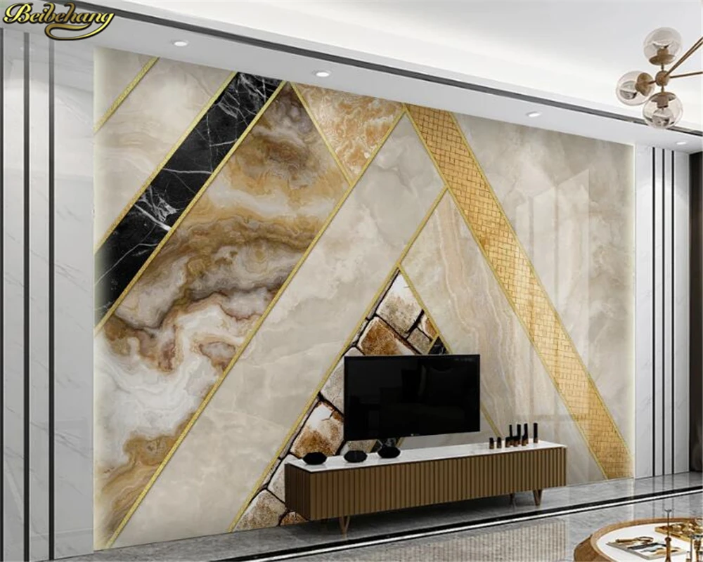 

beibehang Custom 3d wallpaper mural modern minimalist creative abstract geometric marble jazz white background wall paper