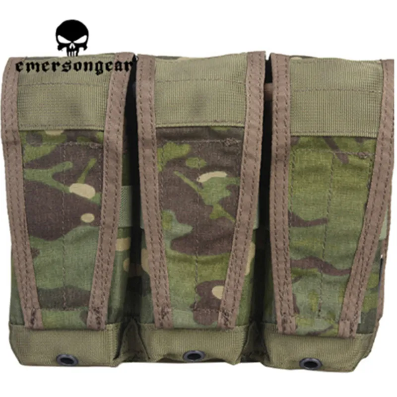 Emersongear-Triple Flap Magazine Pouch, Combat EMERSON Modular MAG Pouch, Multicam Black, Coyote ATFG, EM6365